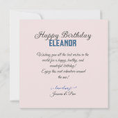 フェスティバル&ピフェミニンンクフローラ誕生日 カード (裏面)