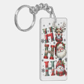 フェスティバル「ホホホホ」トナカイのクリスマスデザイン。 キーホルダー (正面左)