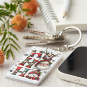 フェスティバル「ホホホホ」トナカイのクリスマスデザイン。 キーホルダー (正面右)