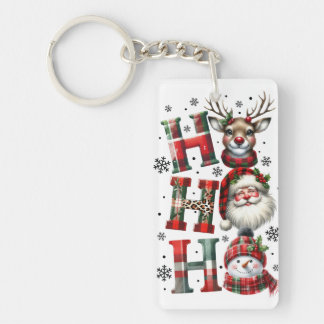 フェスティバル「ホホホホ」トナカイのクリスマスデザイン。 キーホルダー