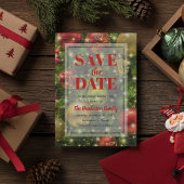 フェスティバル |ホリデーパーティー日付を保存 インビテーションポストカード