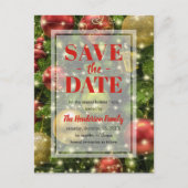 フェスティバル |ホリデーパーティー日付を保存 インビテーションポストカード (正面)