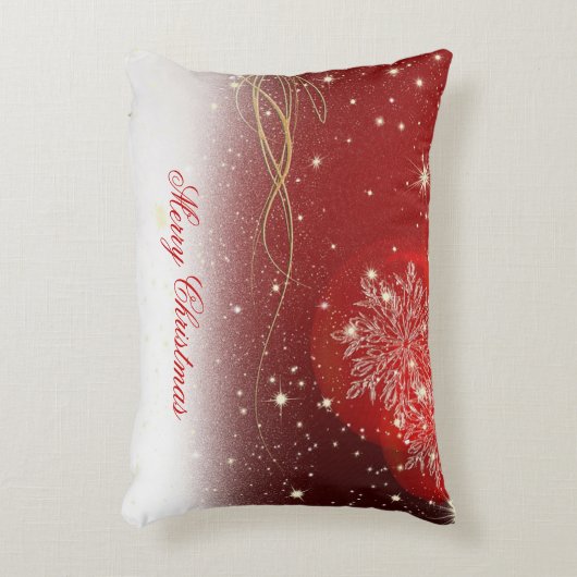 フェスティバル「メリークリスマス」の雪片オーナメント アクセントクッション (正面(垂直))