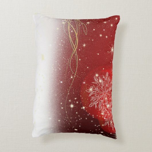 フェスティバル「メリークリスマス」の雪片オーナメント アクセントクッション (裏面(縦))