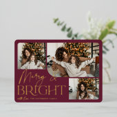 フェスティバル |メリー & Bright 3写真 箔シーズンカード (立ち正面)