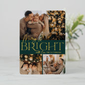 フェスティバル |メリー & Bright 3写真 箔シーズンカード (立ち正面)