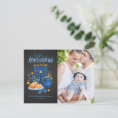 フェスティバル(ユダヤ教)メノラーシャルボードハッピーハヌカー写真 シーズンポストカード (スタンド正面)