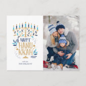 フェスティバル（ユダヤ教）メノラーハッピーハヌカー シーズンポストカード (正面)