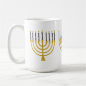 フェスティバル(ユダヤ教)メノラーハヌッカブルーキャンドルイラストレーション コーヒーマグカップ (左)