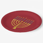 フェスティバル(ユダヤ教)メノラーハヌッカブルーキャンドルエレガント ペーパープレート (アングル)