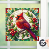 フェスティバル(鳥)ショウジョウコウカンチョウステンドグラス窓貼り ウィンドウサイン (ホーム)