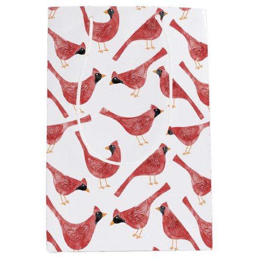 フェスティバル(鳥)ショウジョウコウカンチョウ鳥の水色 ミディアムペーパーバッグ (正面)