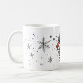 フェスティバル（鳥）ショウジョウコウカンチョウ&スノーフレークマグ コーヒーマグカップ (左)