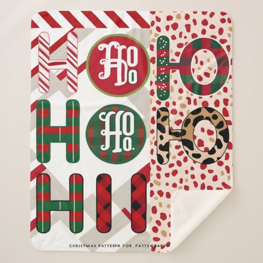 フェスティバル「HO HO HO」クリスマスフリース&シャーパ空白の シェルパブランケット (正面)