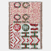 フェスティバル「HO HO HO」クリスマスフリース&シャーパ空白の スローブランケット (正面縦)