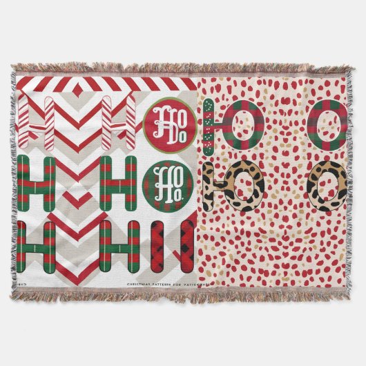 フェスティバル「HO HO HO」クリスマスフリース&シャーパ空白の スローブランケット (正面)