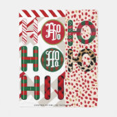フェスティバル「HO HO HO」クリスマスフリース&シャーパ空白の フリースブランケット (正面)