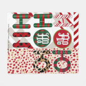 フェスティバル「HO HO HO」クリスマスフリース&シャーパ空白の フリースブランケット (正面(横))