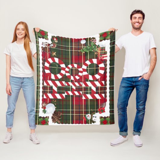 フェスティバル「HO HO HO」クリスマスフリース&シャーパ空白の フリースブランケット (インサイチュ)
