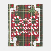 フェスティバル「HO HO HO」クリスマスフリース&シャーパ空白の フリースブランケット (正面)