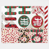 フェスティバル「HO HO HO」クリスマスフリース&シャーパ空白の フリースブランケット (正面(横))