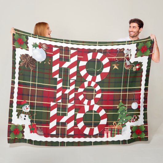フェスティバル「HO HO HO」クリスマスフリース&シャーパ空白の フリースブランケット (インサイチュ)