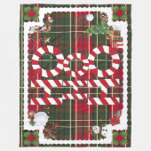 フェスティバル「HO HO HO」クリスマスフリース&シャーパ空白の フリースブランケット (正面)