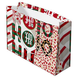 フェスティバル「HO HO HO」クリスマスラッピング紙 ラージペーパーバッグ