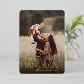 フェスティバル | Joyous Hanukkah垂直方向の写真 箔シーズンカード (立ち正面)