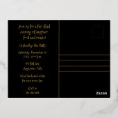 フェスティバルAFクリスマスパーティの招待状ブラック金ゴールド 箔招待状ポストカード (裏面)