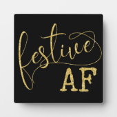 フェスティバルAFブラック&金ゴールドおもしろいクリスマスサイン フォトプラーク (正面)