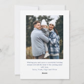 フェスティバルBohoブルークリスマスリボン2写真 シーズンカード (裏面)