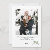 フェスティバルBoho赤クリスマスリボン2写真 シーズンカード (裏面)