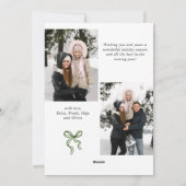 フェスティバルBoho赤クリスマスリボン3写真 シーズンカード (裏面)