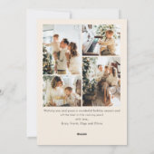 フェスティバルBoho赤クリスマスリボン5写真 シーズンカード (裏面)