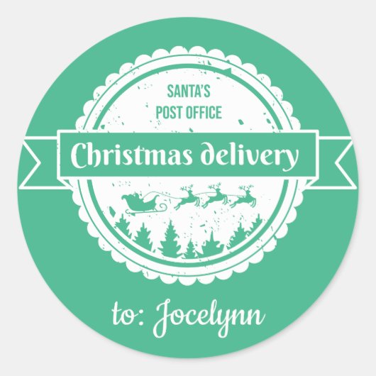 フェスティバルfromサンタシンプルーモダンクリスマス ラウンドシール (正面)