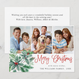 フェスティバルHolly Berry 3フォトクリスマスグリーティング シーズンカード