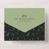 フェスティバルJOYクリスマスリースグリーン1写真 オールインワン招待状 (裏面)