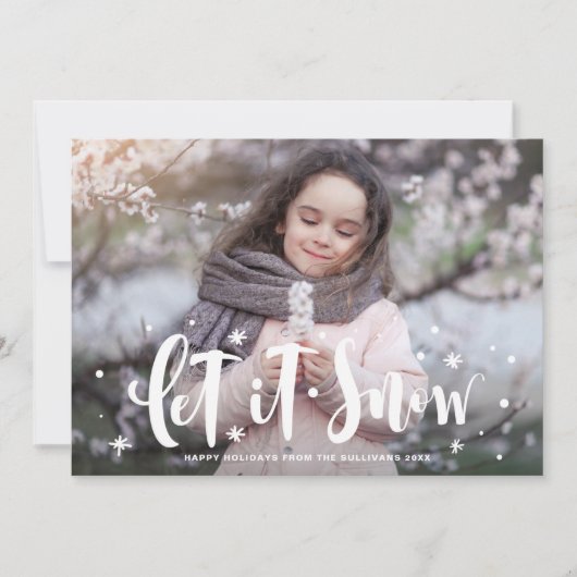 フェスティバルLet It Snow Hand Lettered Photo シーズンカード (正面)