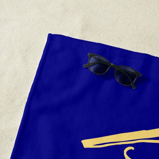 フェスティバルPickleballスクリプト王室のの青い背景 ビーチタオル (インサイチュ)