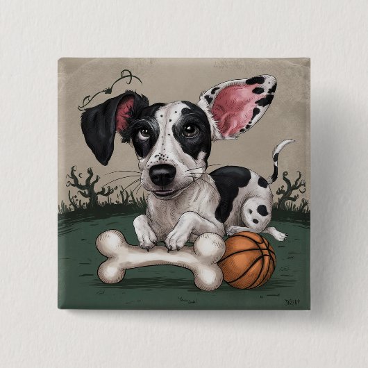 フェスティバルPup for Halloween：スポッテドッグ楽しむ 缶バッジ (正面)