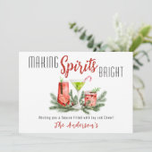 フェスティブなカクテルで気持ちを明るくする 水彩画 シーズンカード (スタンド正面)