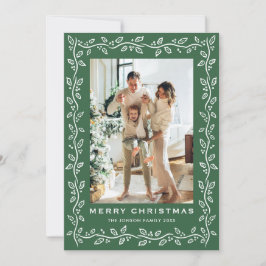 フェスティブなサージグリーンのクリスマスリボン - 2つの写真 シーズンカード