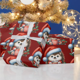 フェスティブなハリネズミ, かわいいホリデー, クリスマス ラッピングペーパー