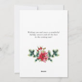 フェスティブなホリーポインセチアのリース　クリスマスグリーティング シーズンカード (裏面)