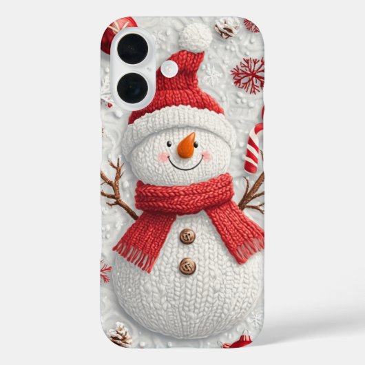 フェスティブな編み物スノーマンクリスマスホリデー Case-Mate iPhoneケース (裏面)