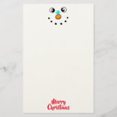 フェスティブな雪だるまの顔 メリークリスマス 便箋 (正面)