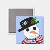 フェスティブな雪だるま マグネット (正面/裏面)
