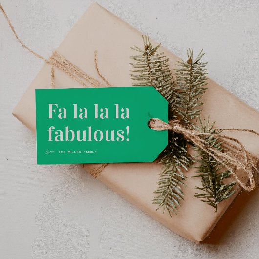 フェスティブな「Fa La La La Fabulous」クリスマス ギフトタグ