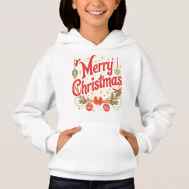 フェスティブな“Merry Christmas”ホリデーキッズパーカー